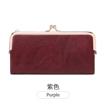 Xajzpa Solid Color Multi Functional Long Wallet, Vintage Clutch Coin Purse, Women's Card Holder Zipper Wallet